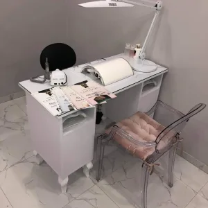 białe biurko kosmetyczne, białe biurko do manicure