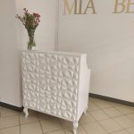 Recepcja kosmetyczna glamour, lada glamour, recepcja biała