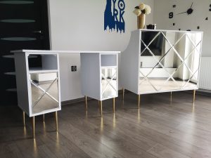 recepcja lustro, recepcja lustrzana, recepcja glamour kosmetyczna