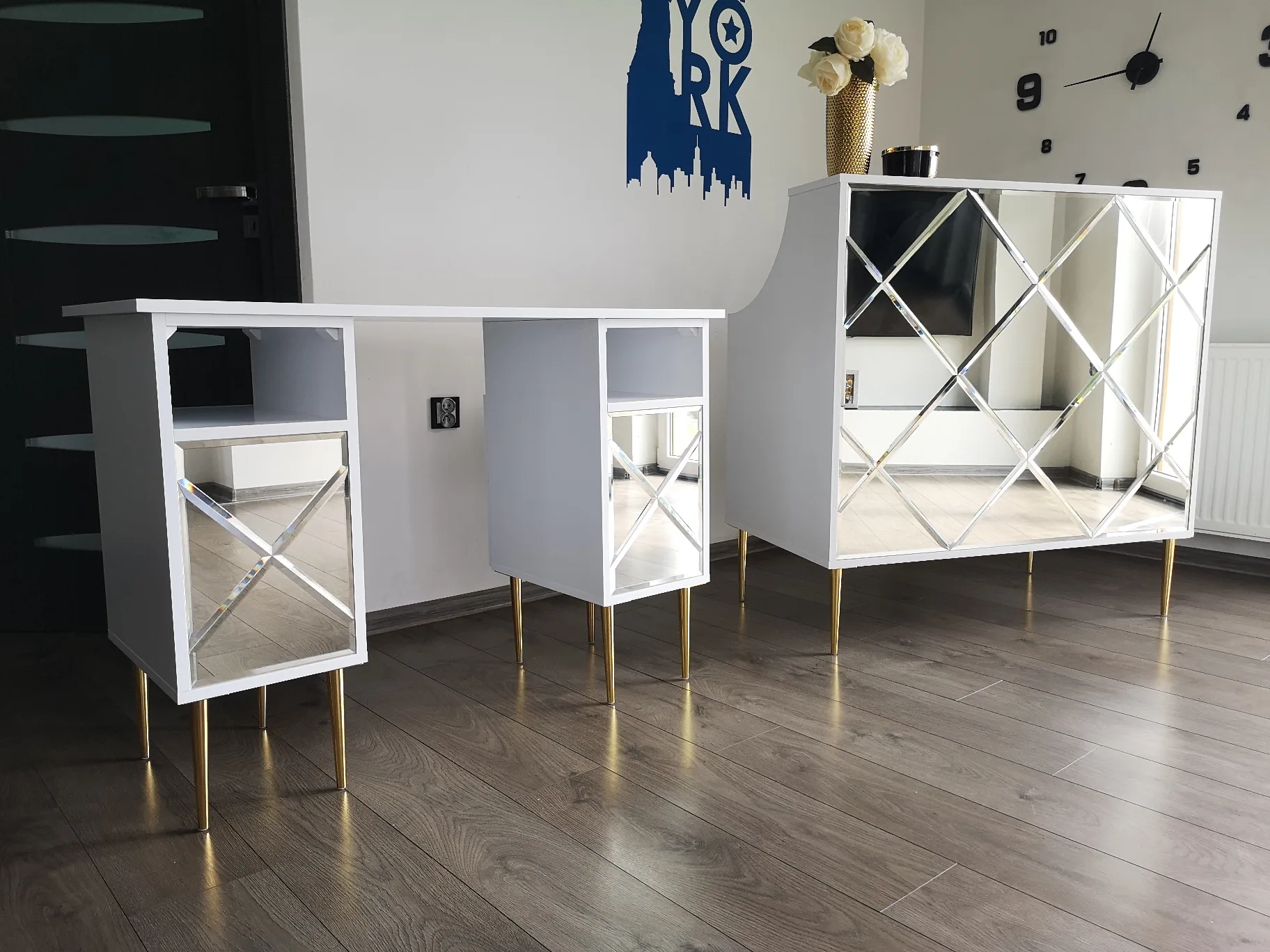 recepcja lustro, recepcja lustrzana, recepcja glamour kosmetyczna