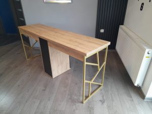 Biurko do manicure loft, biurko podwójne, stolik kosmetyczny loft dwustanowiskowy, stół kosmetyczny loft