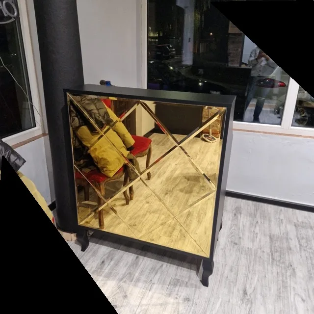 Recepcja glamour złota, recepcja kosmetyczna, recepcja lustrzana