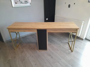 Biurko do manicure loft, biurko podwójne, stolik kosmetyczny loft dwustanowiskowy, stół kosmetyczny loft