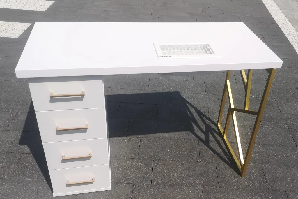 Biurko kosmetyczne, stół kosmetyczny, biurko do manicure z pochłaniaczem pyłu, biurko kosmetyczne afinia, biruko do manicure glamour