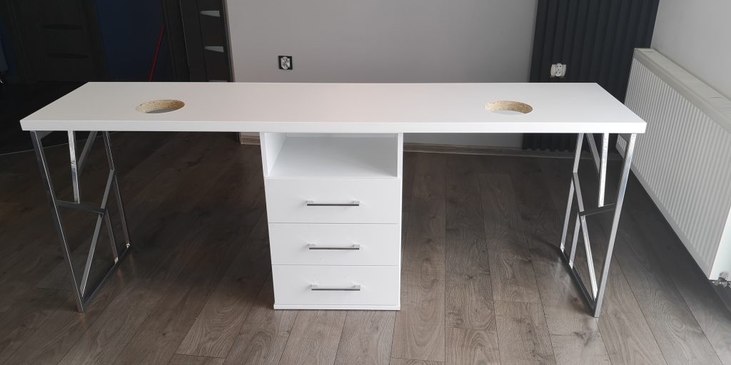 Biurko kosmetyczne, stół kosmetyczny, biurko do manicure z pochłaniaczem pyłu, biurko kosmetyczne afinia, biruko do manicure glamour