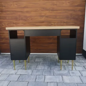 biurko loft, Biurko kosmetyczne, stół kosmetyczny, biurko do manicure z pochłaniaczem pyłu, biurko kosmetyczne afinia, biruko do manicure glamour, czarne biurko, biurko z drewnianym blatem