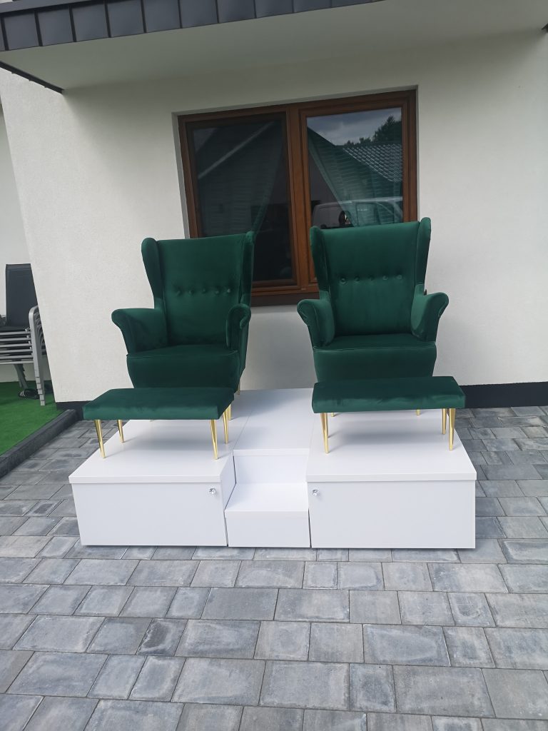 Podwójne stanowisko do pedicure, Podest do pedicure, zestaw do pedicure, stanowisko do pedicure, fotel kosmetyczny, fotel do pedicure.