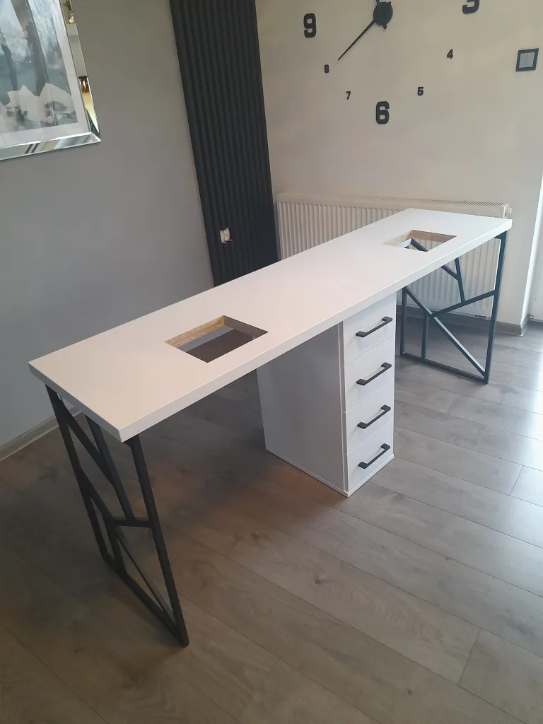 Biurko kosmetyczne, stół kosmetyczny, biurko do manicure z pochłaniaczem pyłu, biurko kosmetyczne afinia, biruko do manicure glamour