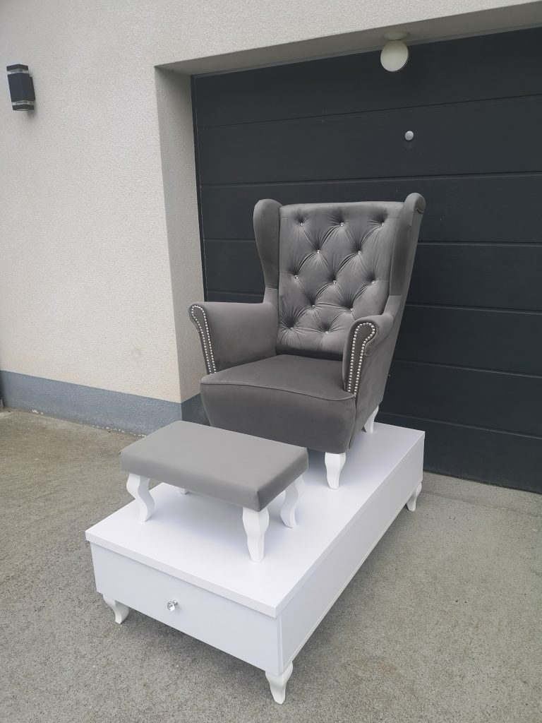 Podest do pedicure, zestaw do pedicure, stanowisko do pedicure, fotel kosmetyczny, fotel do pedicure