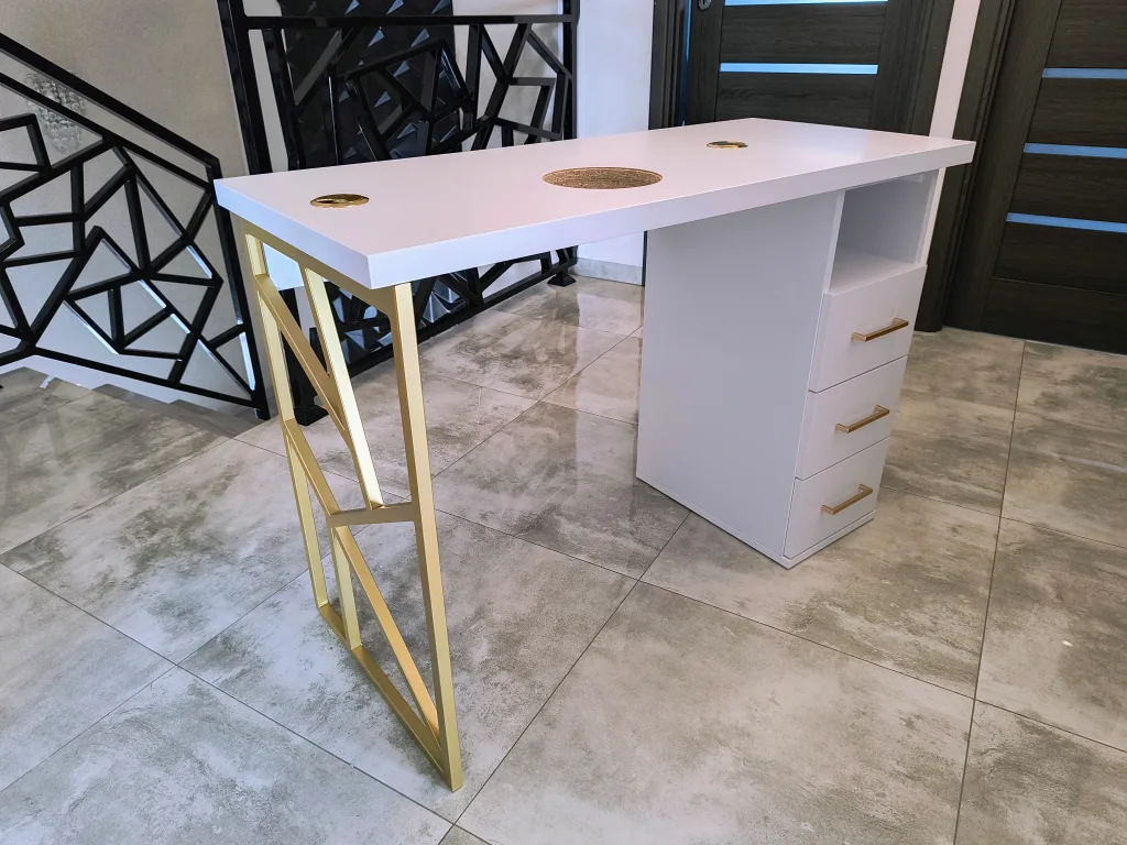 Biurko kosmetyczne, stół kosmetyczny, biurko do manicure z pochłaniaczem pyłu, biurko kosmetyczne afinia, biruko do manicure glamour