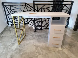 Biurko kosmetyczne, stół kosmetyczny, biurko do manicure z pochłaniaczem pyłu, biurko kosmetyczne afinia, biruko do manicure glamour