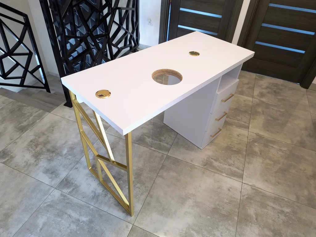 Biurko kosmetyczne, stół kosmetyczny, biurko do manicure z pochłaniaczem pyłu, biurko kosmetyczne afinia, biruko do manicure glamour