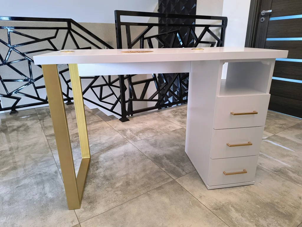 Biurko kosmetyczne, stół kosmetyczny, biurko do manicure z pochłaniaczem pyłu, biurko kosmetyczne afinia, biruko do manicure glamour