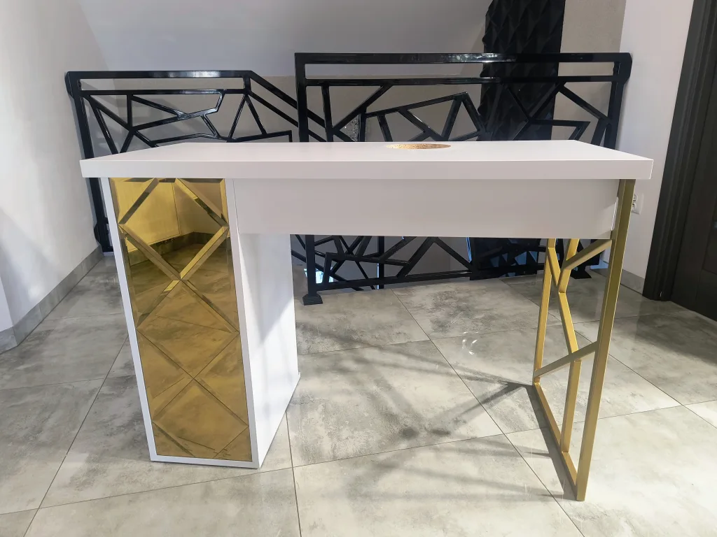 Biurko kosmetyczne, stół kosmetyczny, biurko do manicure z pochłaniaczem pyłu, biurko kosmetyczne afinia, biruko do manicure glamour