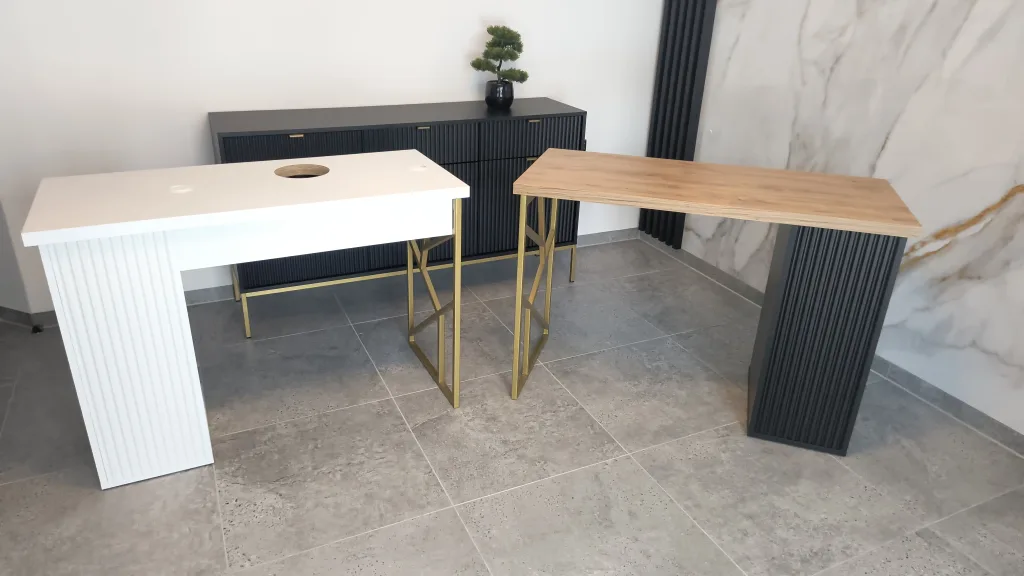 biurko ryflowane, biurko do stylizacji paznokci