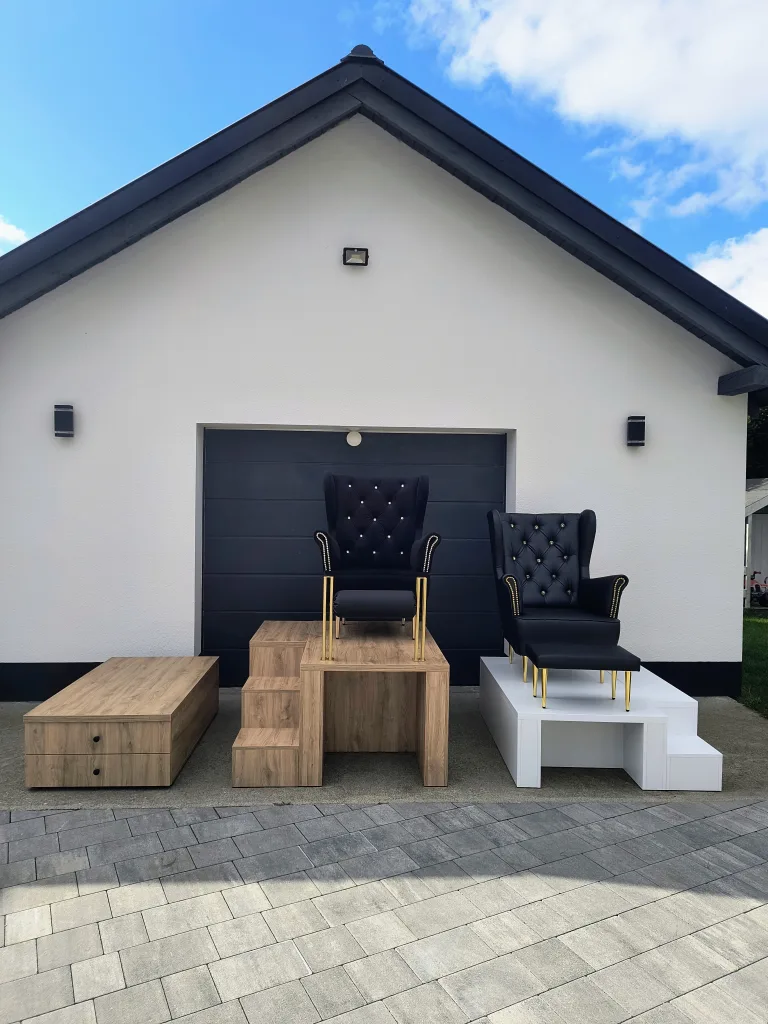 podest do pedicure, stanowisko do pedicure, podest pod fotel, fotel kosmetyczny, podest wysoki z wnęką.