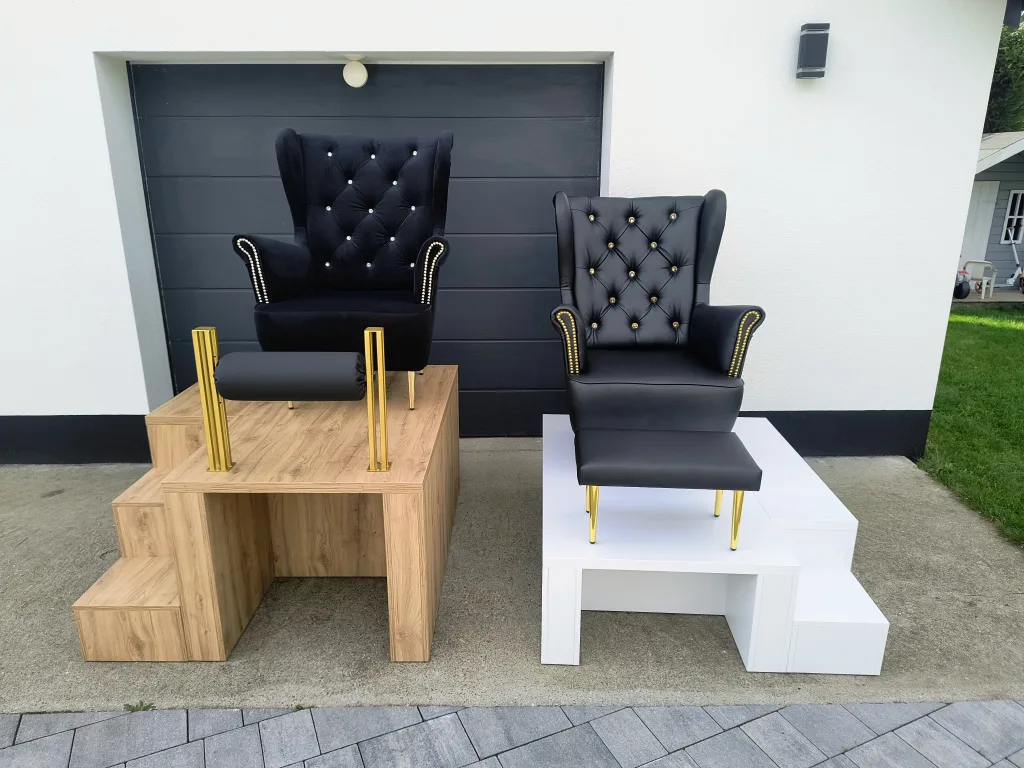 podest do pedicure, stanowisko do pedicure, podest pod fotel, fotel kosmetyczny, podest wysoki z wnęką.