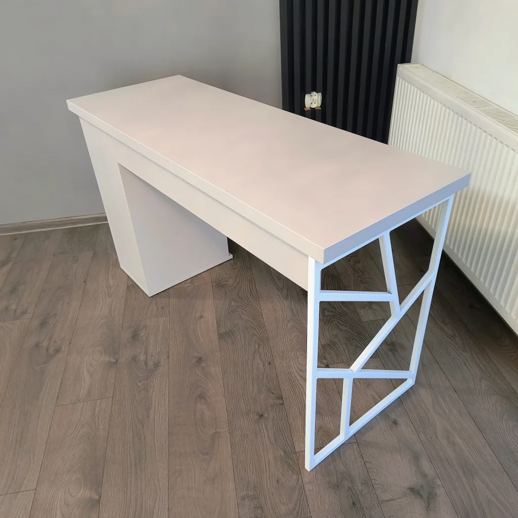 biurko-kosmetyczne, biurko do manicure, białe biurko kosmetyczne, biurko marmur, biurko kosmetyczne marmur, biurko kaszmir