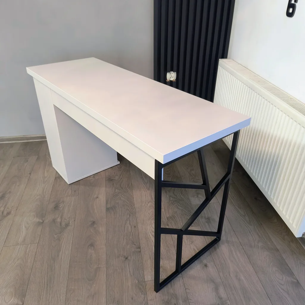 biurko-kosmetyczne, biurko do manicure, białe biurko kosmetyczne, biurko marmur, biurko kosmetyczne marmur, biurko kaszmir