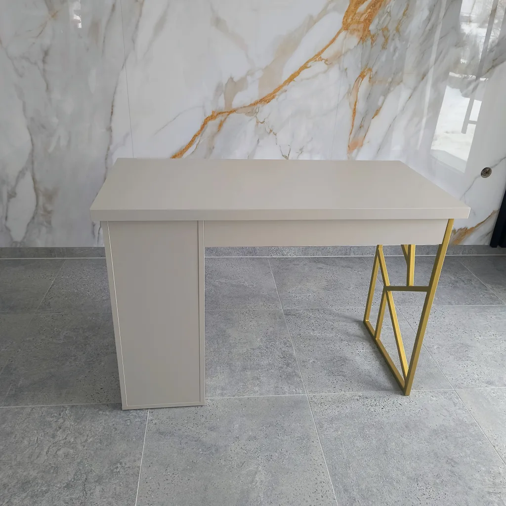 biurko kaszmir złote, biurko kosmetyczne kaszmir, biurko do manicure