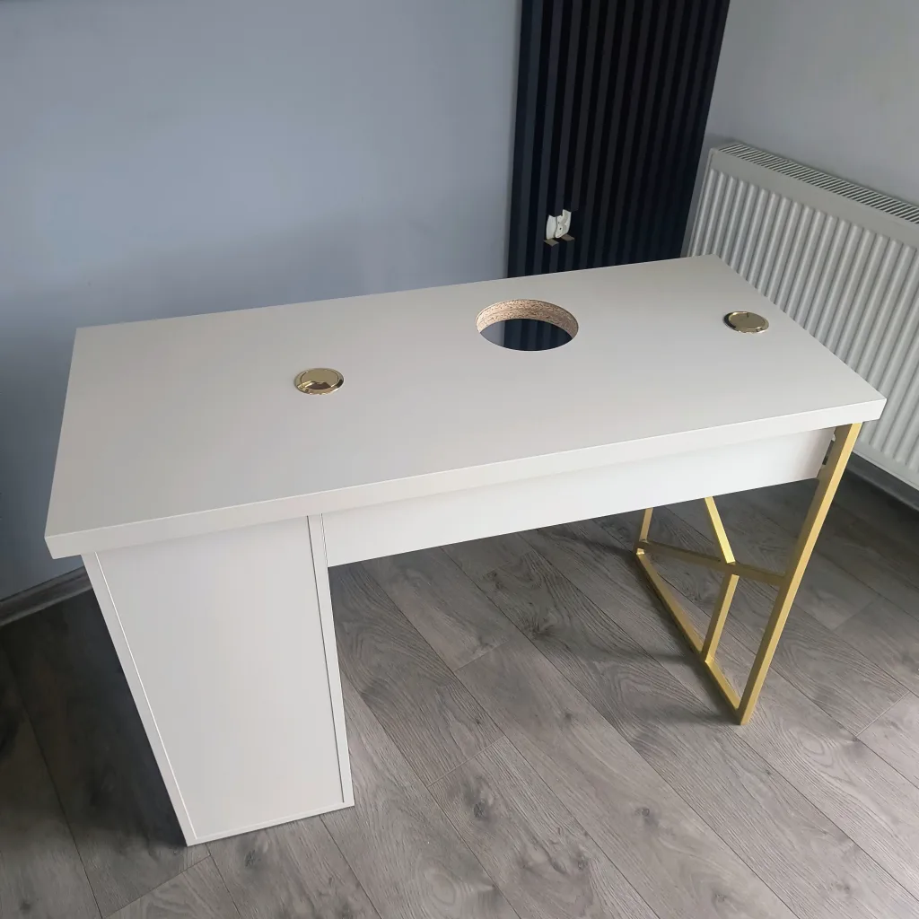 biurko-kosmetyczne, biurko do manicure, białe biurko kosmetyczne, biurko marmur, biurko kosmetyczne marmur