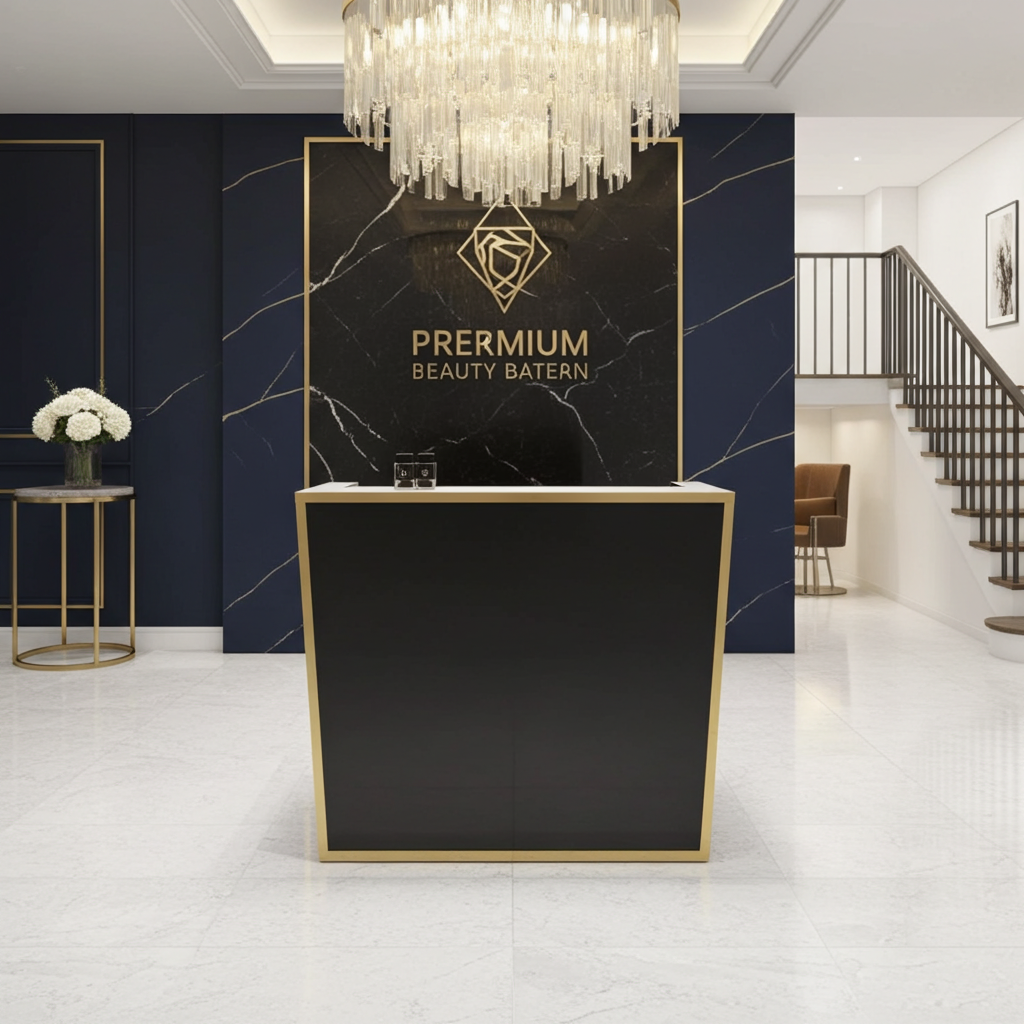 recepcja czarna, recepcja kosmetyczna