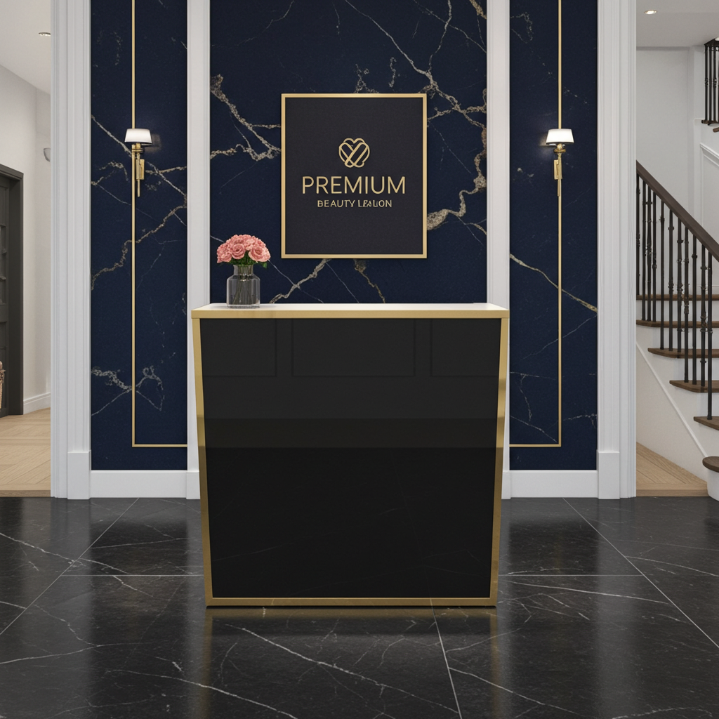 Czarna recepcja kosmetyczna, czarna recepcja, reepcja glamour