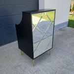 Recepcja glamour, biurko ryflowane, recepcja kosmetyczna, recepcja, lada recepcyjna, recepcja do salonu beauty