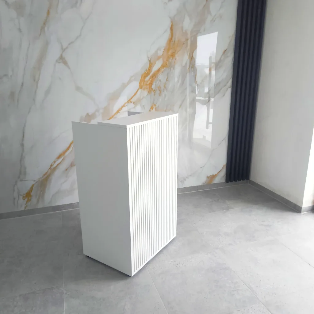 recepcja kosmetyczna, biała recepcja